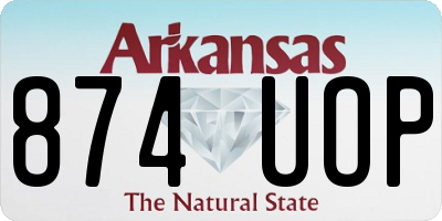 AR license plate 874UOP