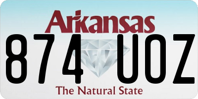 AR license plate 874UOZ