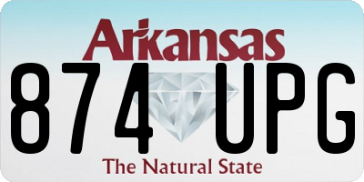 AR license plate 874UPG