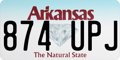 AR license plate 874UPJ