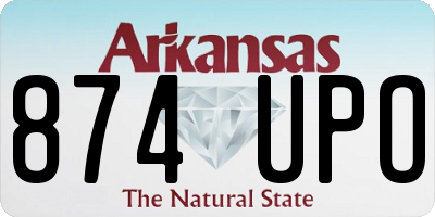 AR license plate 874UPO