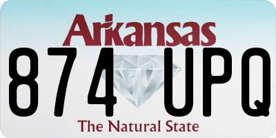 AR license plate 874UPQ