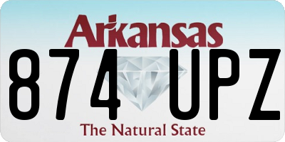 AR license plate 874UPZ