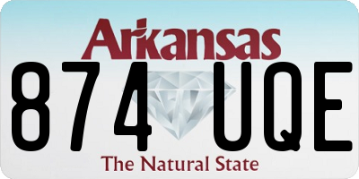 AR license plate 874UQE