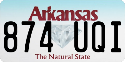 AR license plate 874UQI