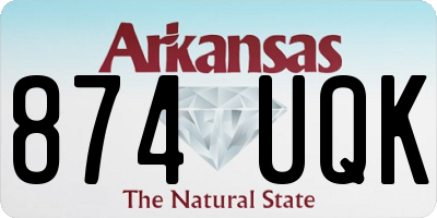 AR license plate 874UQK
