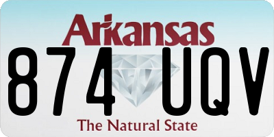 AR license plate 874UQV
