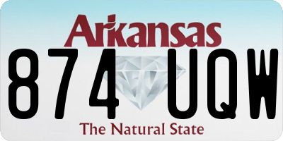 AR license plate 874UQW