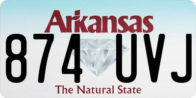 AR license plate 874UVJ