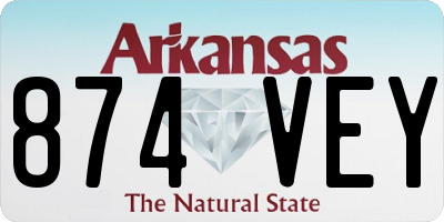 AR license plate 874VEY
