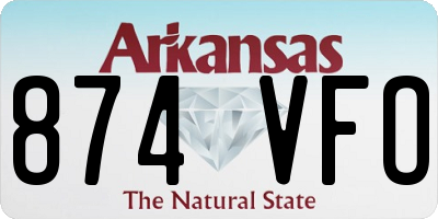 AR license plate 874VFO
