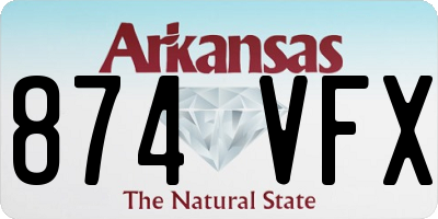 AR license plate 874VFX