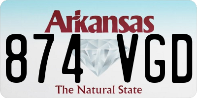 AR license plate 874VGD