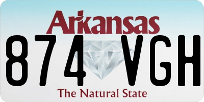 AR license plate 874VGH