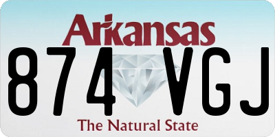 AR license plate 874VGJ