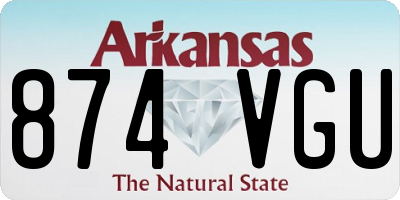 AR license plate 874VGU