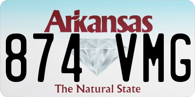 AR license plate 874VMG