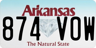 AR license plate 874VOW