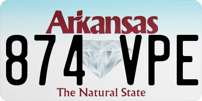 AR license plate 874VPE