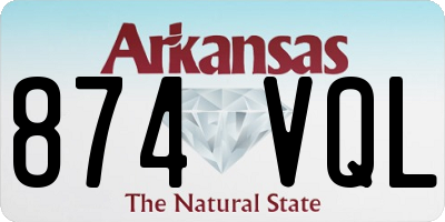 AR license plate 874VQL