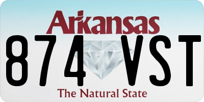 AR license plate 874VST
