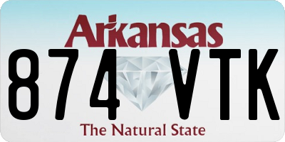 AR license plate 874VTK