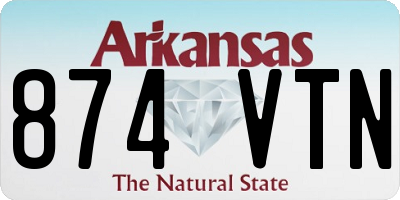 AR license plate 874VTN