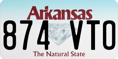 AR license plate 874VTO