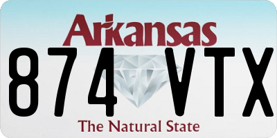 AR license plate 874VTX