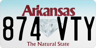 AR license plate 874VTY