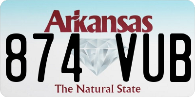 AR license plate 874VUB