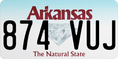 AR license plate 874VUJ