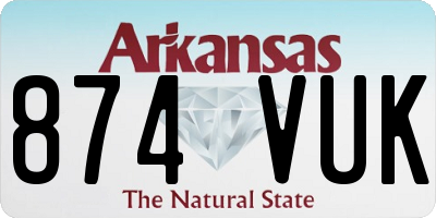 AR license plate 874VUK