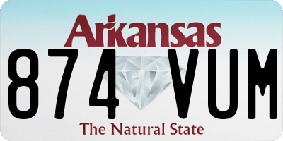 AR license plate 874VUM