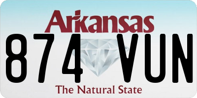 AR license plate 874VUN