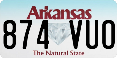 AR license plate 874VUO