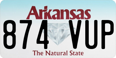 AR license plate 874VUP