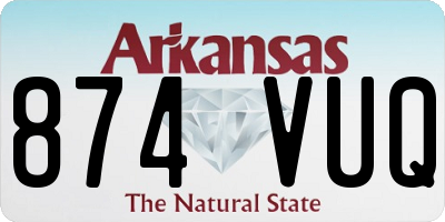 AR license plate 874VUQ