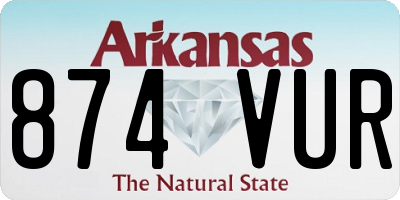 AR license plate 874VUR