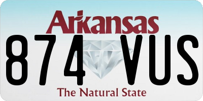 AR license plate 874VUS