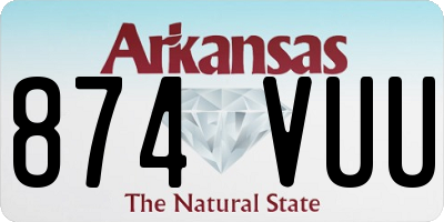 AR license plate 874VUU