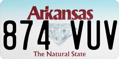 AR license plate 874VUV