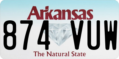 AR license plate 874VUW