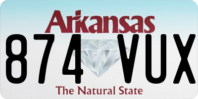 AR license plate 874VUX