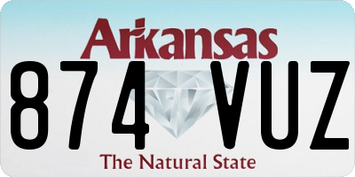 AR license plate 874VUZ