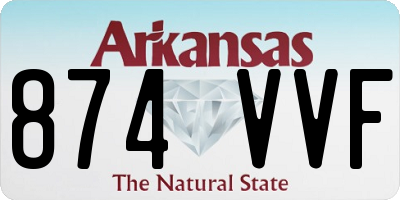 AR license plate 874VVF