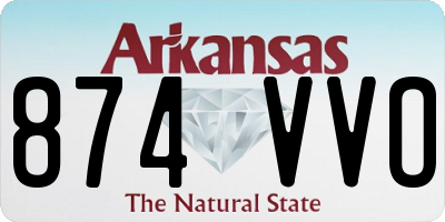 AR license plate 874VVO