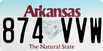 AR license plate 874VVW