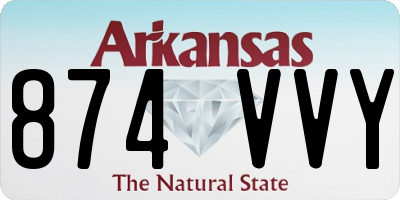 AR license plate 874VVY