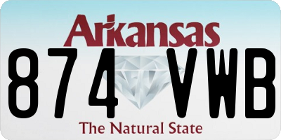 AR license plate 874VWB